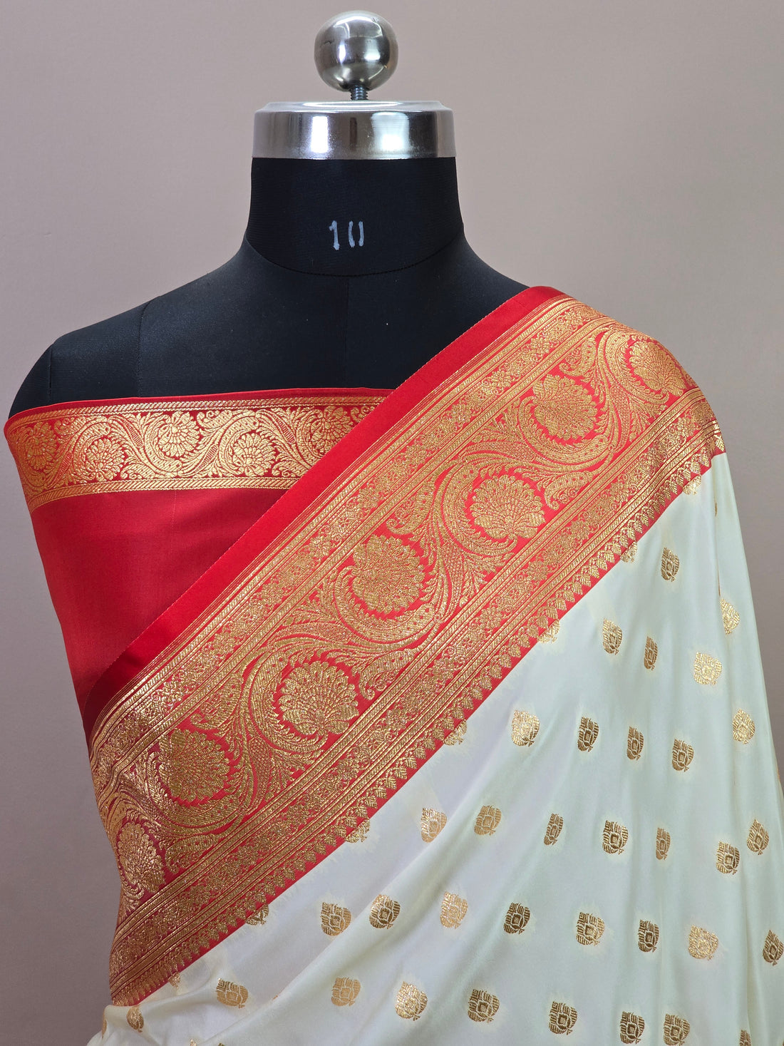 Banarasi Satin Katan Silk Saree with Contrast Border