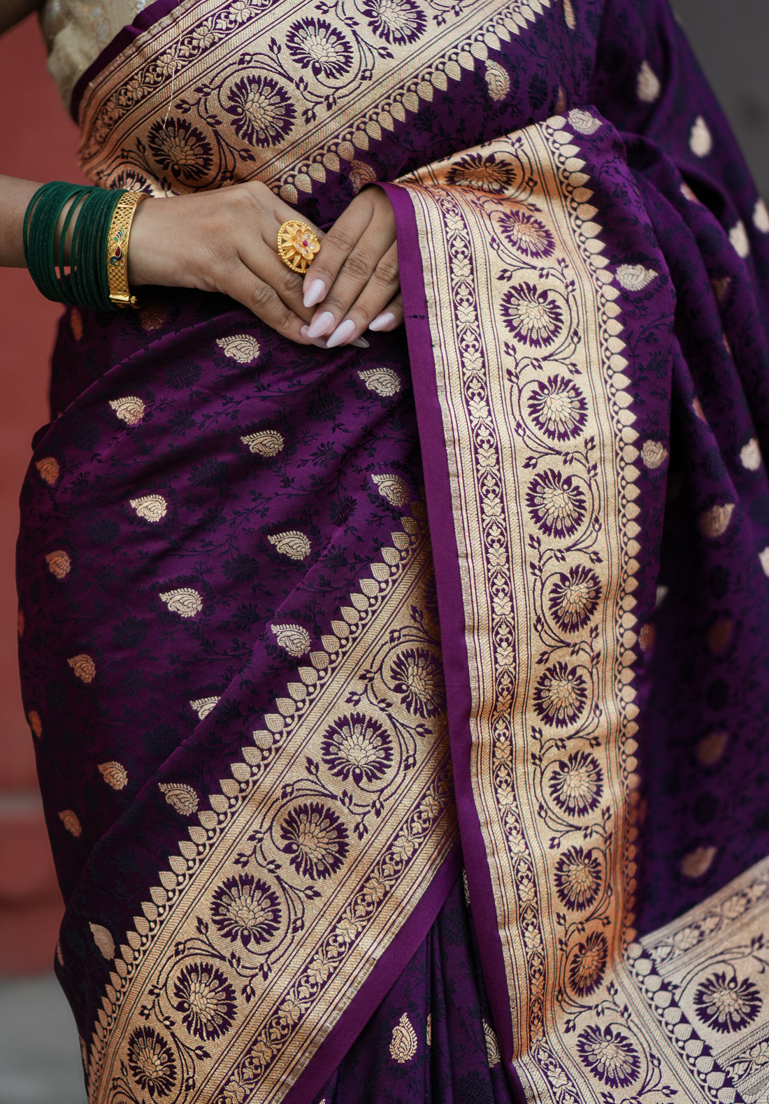 Banarasi Satin Malai Katan Tanchui Saree