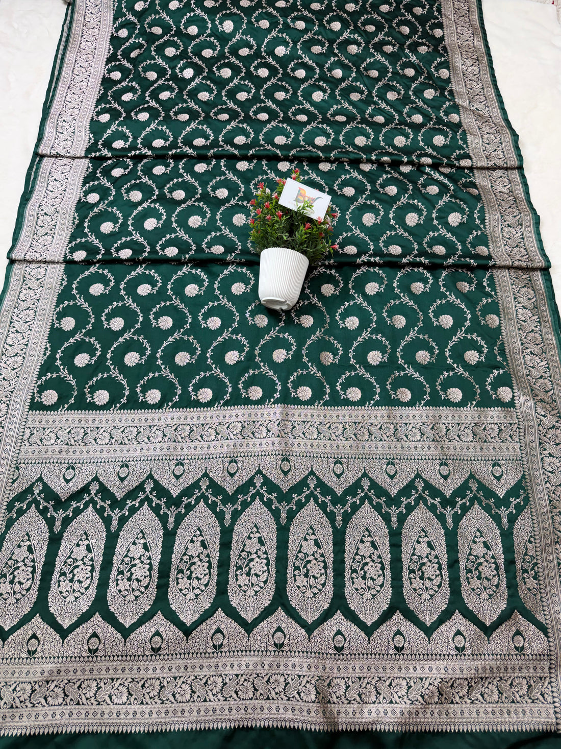 Banarasi Mashru Katan Silk Saree with All Over Jaal