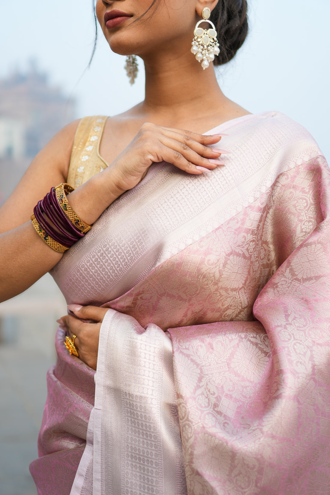 Banarasi Glass Tissue Brocade Silk Saree