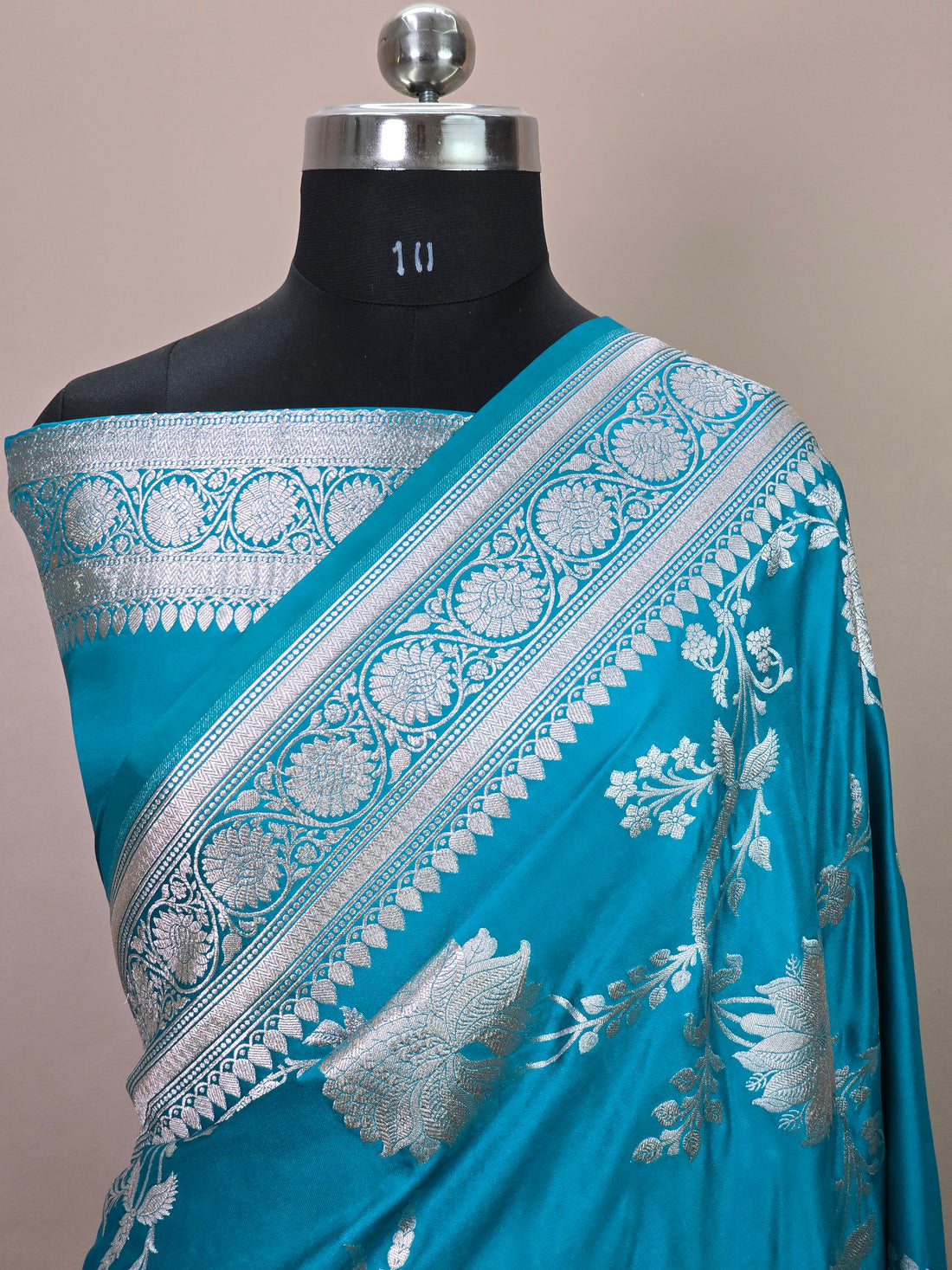 Banarasi Mashru Katan Silk Saree with Floral Jaal Pattern