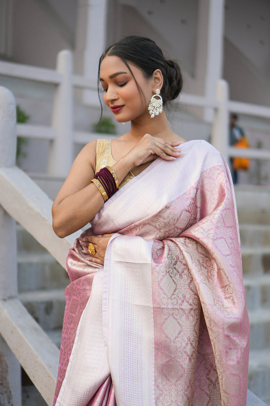 Banarasi Glass Tissue Brocade Silk Saree