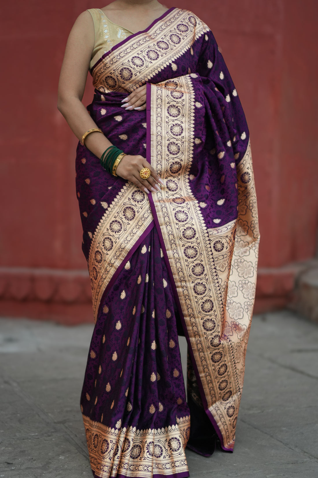Banarasi Satin Malai Katan Tanchui Saree