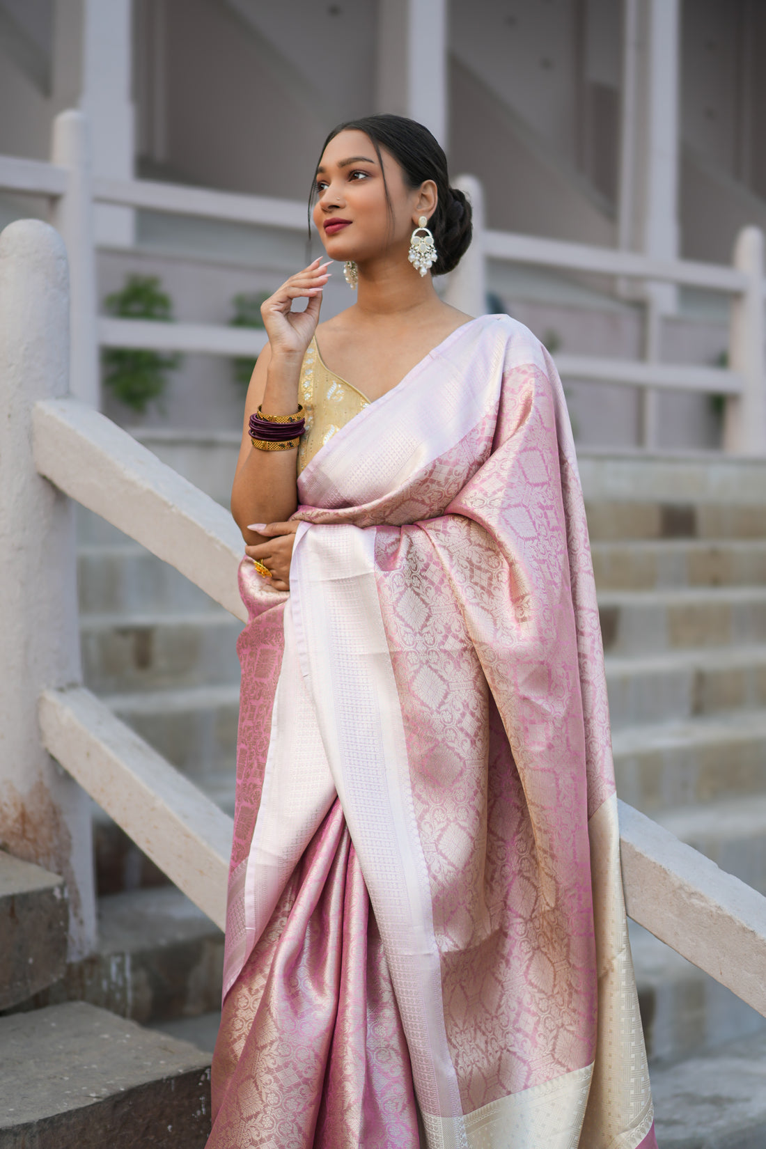 Banarasi Glass Tissue Brocade Silk Saree